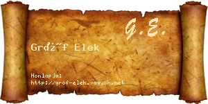 Gróf Elek névjegykártya